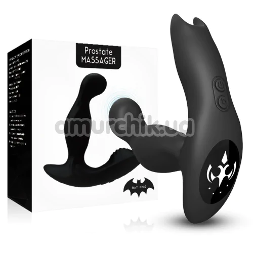 Вібростимулятор простати з ротацією Prostate Massager Bat King, чорний