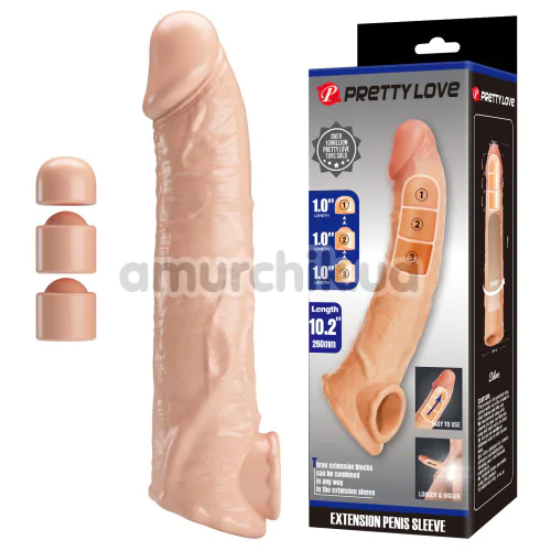Насадка на пенис Pretty Love Silas, телесная