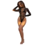Боді Star Night Longsleeve Open Back Fishnet Rhinestone Bodysuit, чорне - Фото №2