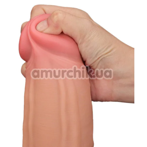Фаллоимитатор Sliding-Skin Dual Layer Dong King Sized 12, телесный