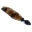 Анальная пробка с коричневым хвостиком Boss Series Fox Tail XXL, черная - Фото №3