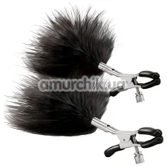 Зажимы для сосков Steamy Shades Adjustable Feather Nipple Clamps, серебряные - Фото №1