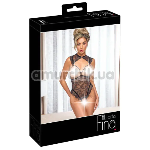 Боди Abierta Fina Crotchless Body, черное
