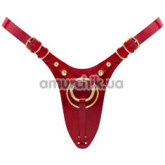 Трусики для страпона Strap-On-Me Leatherette Harness Fabulous, червоні - Фото №1