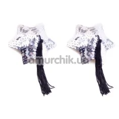 Украшения для сосков Star Shape Sequin Pasties, серебряные - Фото №1