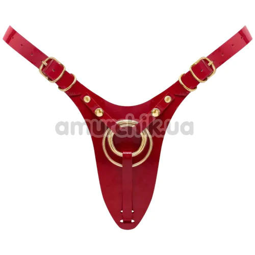 Трусики для страпона Strap-On-Me Leatherette Harness Fabulous, красные - Фото №1