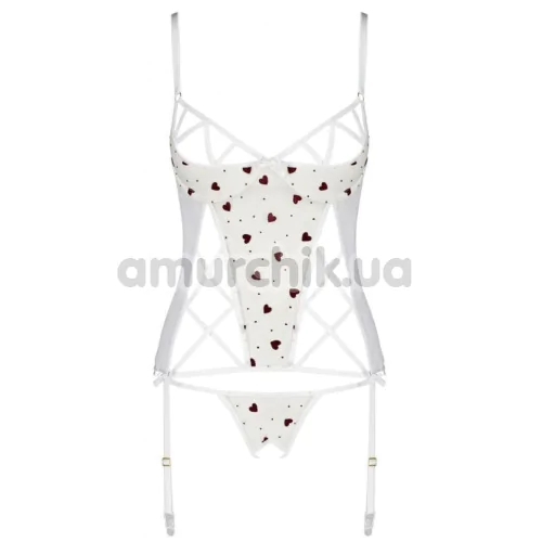 Комплект Passion Free Your Senses Lovelia Corset, білий: корсет + трусики-стрінги