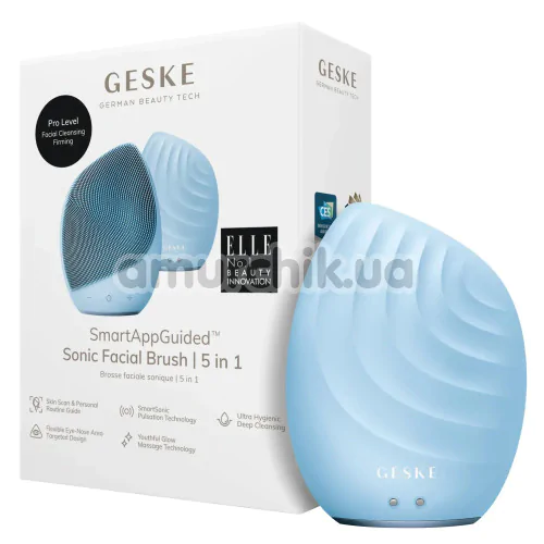 Ультразвуковая щетка для лица Geske Sonic Facial Brush 5 in 1, голубая