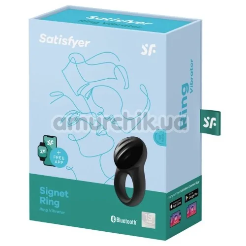 Виброкольцо Satisfyer Signet Ring Vibrator, черное