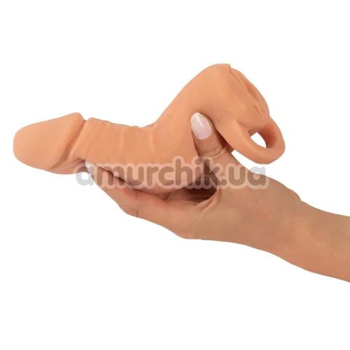 Мастурбатор-насадка Nature Skin 2 in 1 Extension + Masturbator M, тілесний