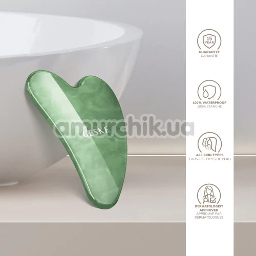 Масcажер-скребок гуа ша Geske Jade Gua Sha 5 in 1, зеленый