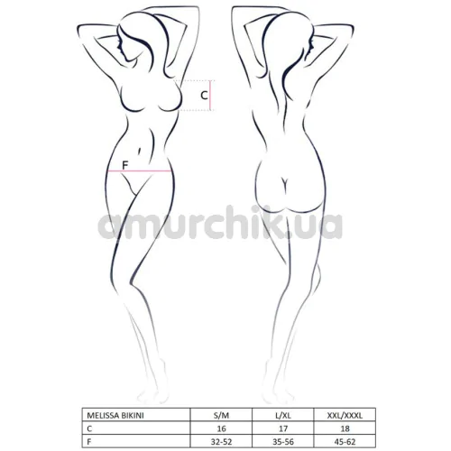 Комплект Passion Free Your Senses Melissa Bikini, черный: бюстгальтер + трусики