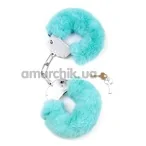 Наручники Boss Series Furry Cuffs, бирюзовые - Фото №1