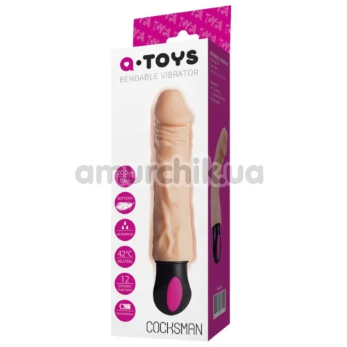 Вібратор A-Toys Cocksman, тілесний