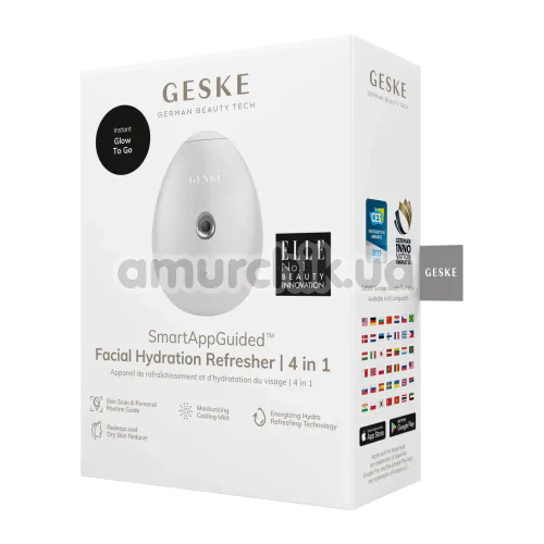 Увлажнитель для кожи лица Geske Facial Hydration Refresher 4 in 1 Oval, белый