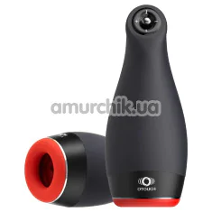 Мастурбатор з вібрацією та підігрівом Otouch Pleasure Engine, чорний - Фото №1