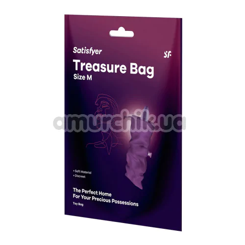 Чехол для хранения секс-игрушек Satisfyer Treasure Bag Size M, фиолетовый