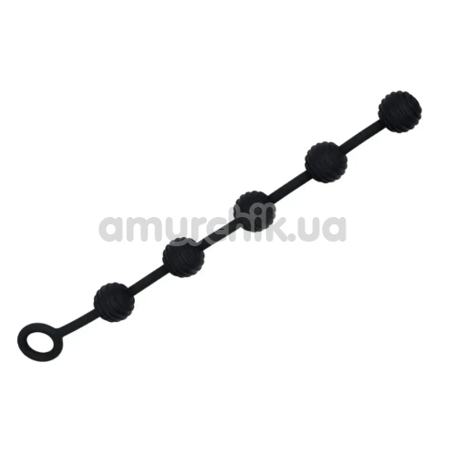 Анальная цепочка Alume Ribbed Anal Bead Chain, черная