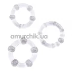 Набор из 3 эрекционных колец Get Lock Beaded Cockrings, прозрачный - Фото №1