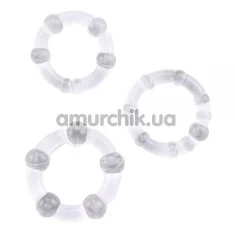 Набор из 3 эрекционных колец Get Lock Beaded Cockrings, прозрачный - Фото №1