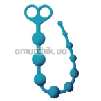 Анальная цепочка Virgite Essentials Anal Beads E3, голубая - Фото №1