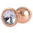 Анальная пробка с прозрачным кристаллом Matrix Mont Nebula Gold Gem Metal Plug M, золотая - Фото №1