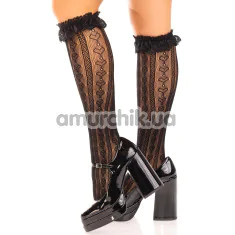 Гольфы Leg Avenue Sweetheart Ruffle Cuff Knee Highs, черные - Фото №1