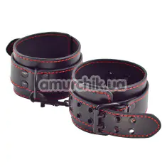 Фіксатори для ніг Bondage Fetish Pleasure Ankle Cuffs, чорні - Фото №1