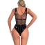 Боди Star Night Mesh Rhinestone Lines Bodysuit, черное - Фото №4