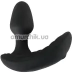 Анальна пробка з вібрацією і з голівкою, що збільшується Inflatable + Remote Controlled Butt Plug, чорна - Фото №1