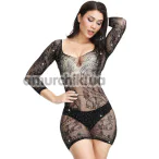 Платье Star Night Net Snake Rhinestone Mini Dress, черное - Фото №1