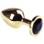 Анальна пробка з чорним кристалом SWAROVSKI Gold Black Diamond Middle, золота