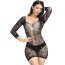 Платье Star Night Net Snake Rhinestone Mini Dress, черное - Фото №1