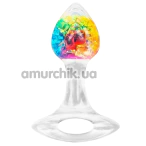 Анальная пробка Crystal Oval Base Butt Plug Small, разноцветная - Фото №1
