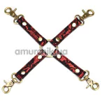 Ремінці для фіксаторів Liebe Seele Victorian Garden Lace and Vegan Leather Hog Tie with Clips, червоно-чорні - Фото №1