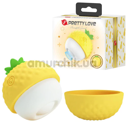 Кліторальний вібратор з пульсацією Pretty Love Pineapple Secret, жовтий