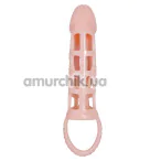 Насадка на пенис с вибрацией Men Extension G-Spot Vibration, телесная - Фото №1