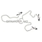 Затискачі для сосків і клітора Nipple and Clit Chain, срібні - Фото №1