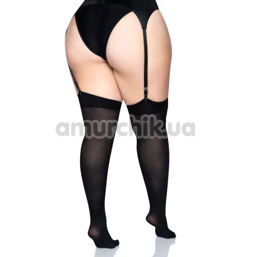 Панчохи Leg Avenue Opaque Nylon Thigh High Stockings, чорні