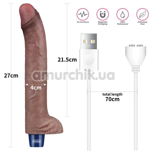 Вібратор Lovetoy Real Softee 11 Platinum Silicone, коричневий