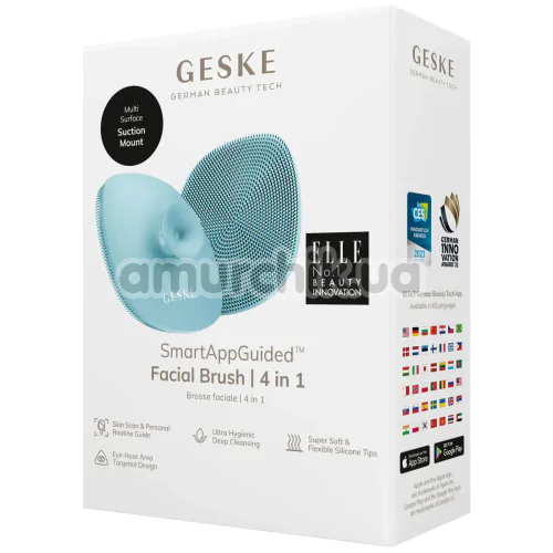 Щітка для обличчя Geske Facial Brush 4 in 1 Suction Mount, бірюзова