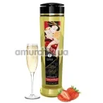 Масажна олія Shunga Erotic Massage Oil Romance Sparkling Strawberry Wine - полуничне вино, 240 мл - Фото №1