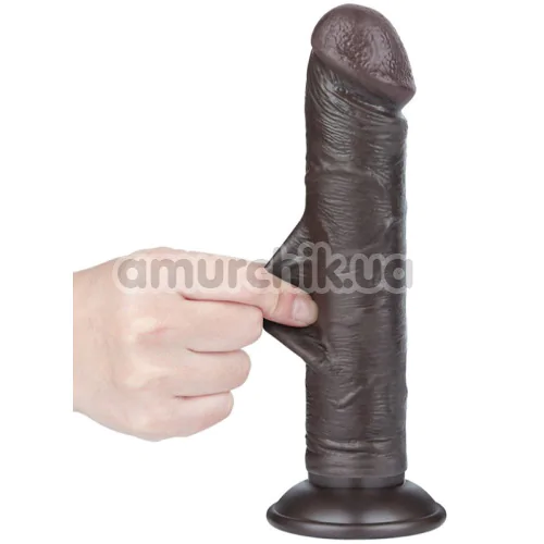 Фаллоимитатор Sliding-Skin Dual Layer Dong 8 без мошонки, коричневый