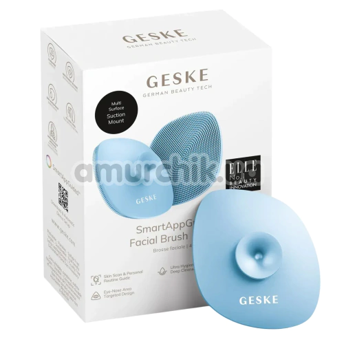 Щітка для обличчя Geske Facial Brush 4 in 1 Suction Mount, блакитна