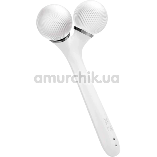 Ультразвуковий масажер Geske Sonic Facial & Body Roller 4 in 1, біло-срібний