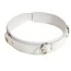 Нашийник з трьома колечками подвійний sLash Slave Leather Collar, білий - Фото №1