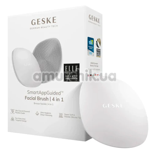 Щетка для лица Geske Facial Brush 4 in 1, белая