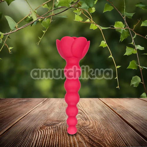 Анальная цепочка + вибропуля Lux Active Champion Rose, красная