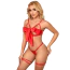 Комплект Star Night Openable Bow Sexy Bra Set, красный: бюстгальтер + трусики-стринги + гартеры - Фото №1
