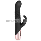 Вибратор с толчками Rosy Gold Nouveau Thrusting Rabbit, черный - Фото №1